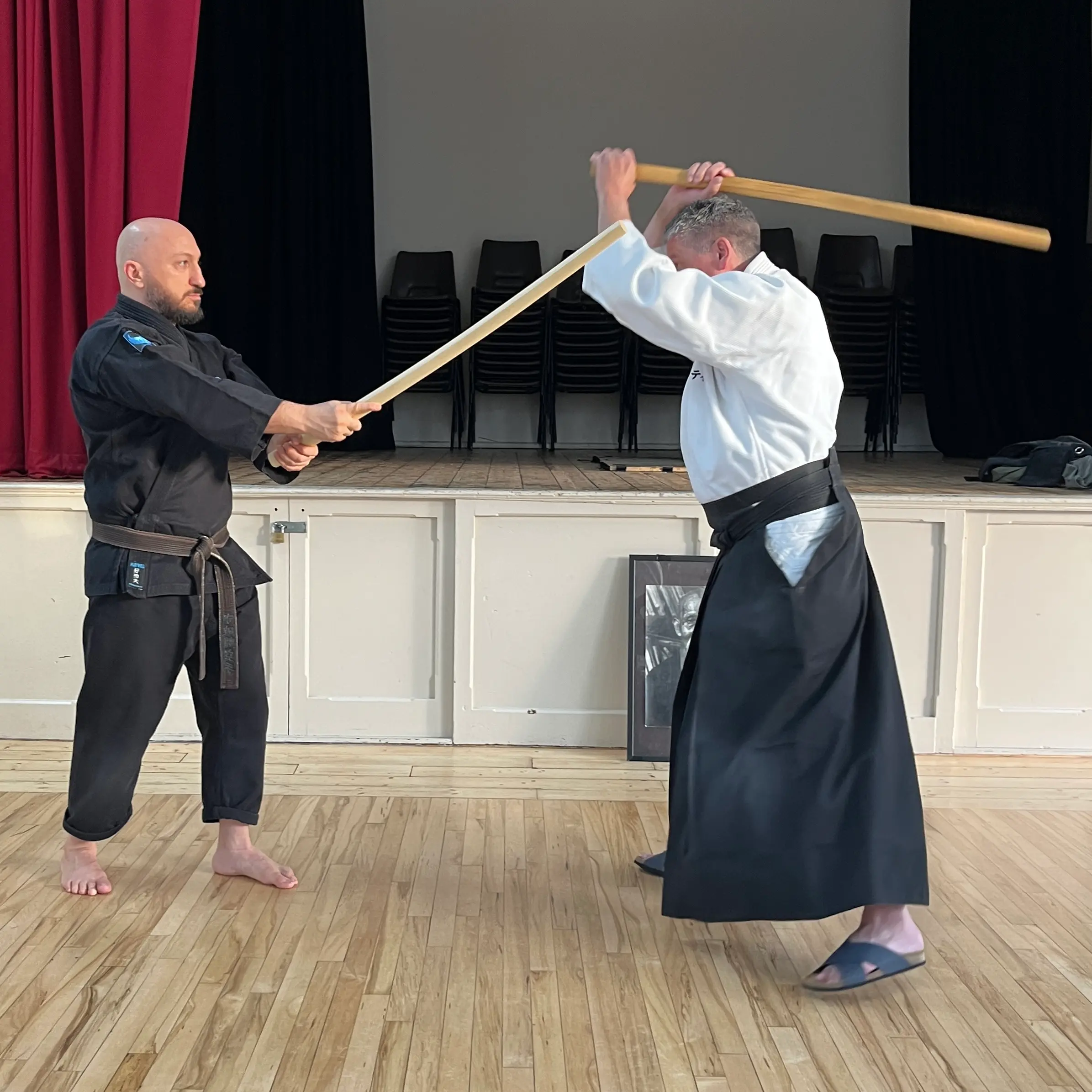 Olgun Tiltay learning bokken cut from William Timms Sensei [7th Dan Aikido]